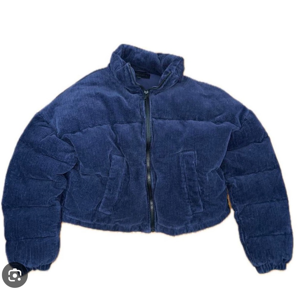 Kendall and Kylie Navy Corduroy Puffer Jacket